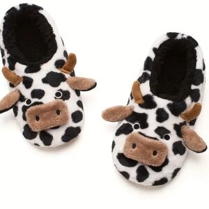 Cow print slippers